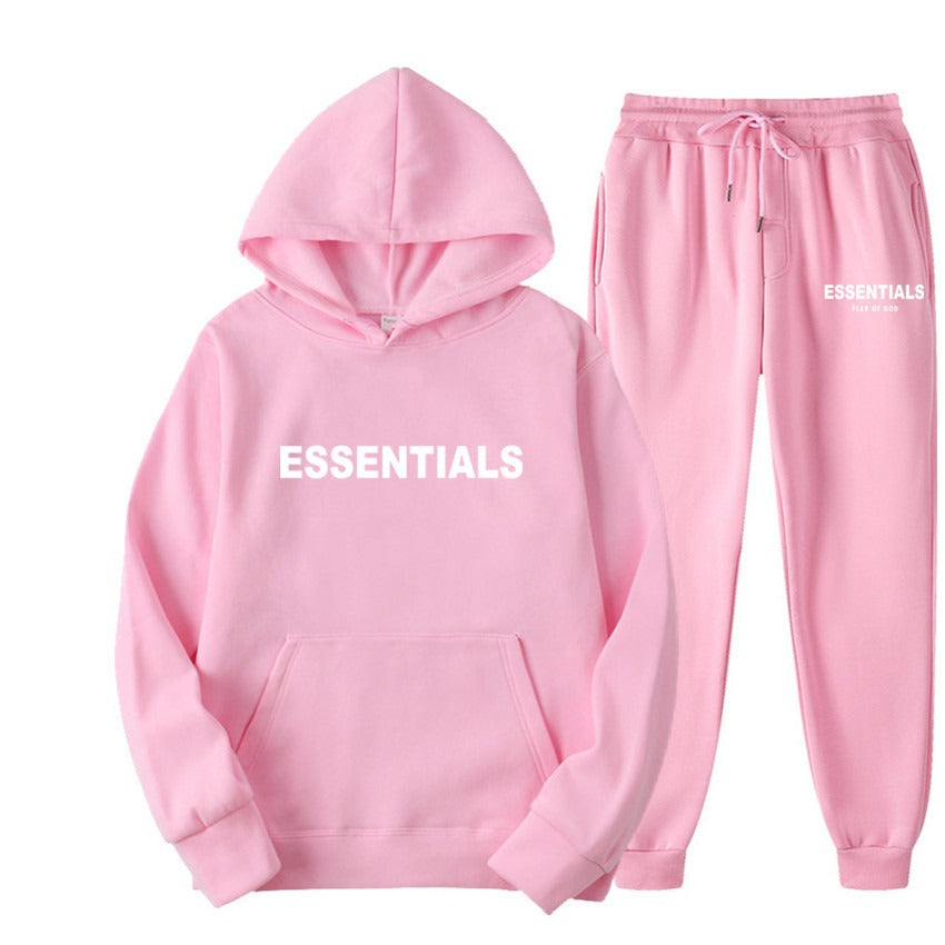 FEAR OF GOD ESSENTIALS couple suit sweatshirt men and women double line high street fashion brand autumn and winter two-piece suit