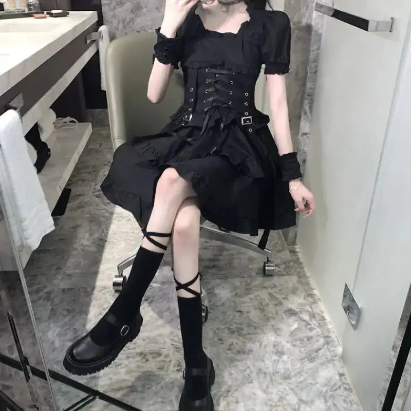 Gothic Women Black Dress - HCDSHOP