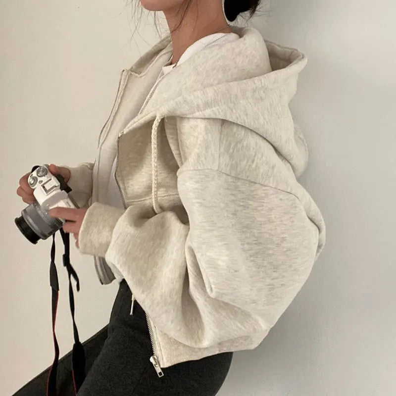 Casual Zip Up Hoodie Women