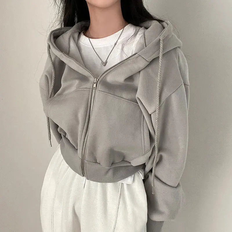 Casual Zip Up Hoodie Women