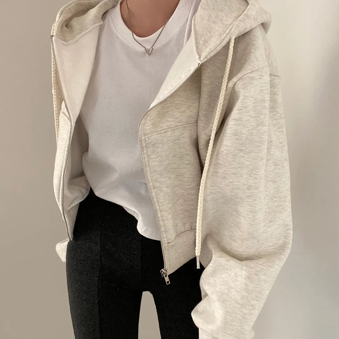 Casual Zip Up Hoodie Women